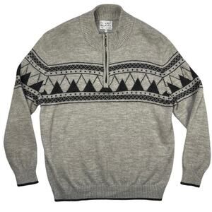 Men's Alpaca Imports (CO) Super Soft Alpaca Wool Gray Argyle Sweater LARGE